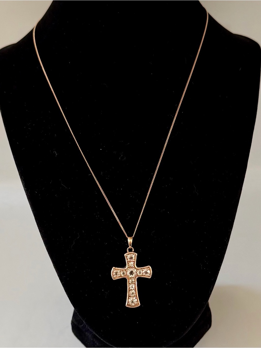 Stratify 2.50CTW Round Morganite 18K Rose Gold Over Sterling Cross Pendant